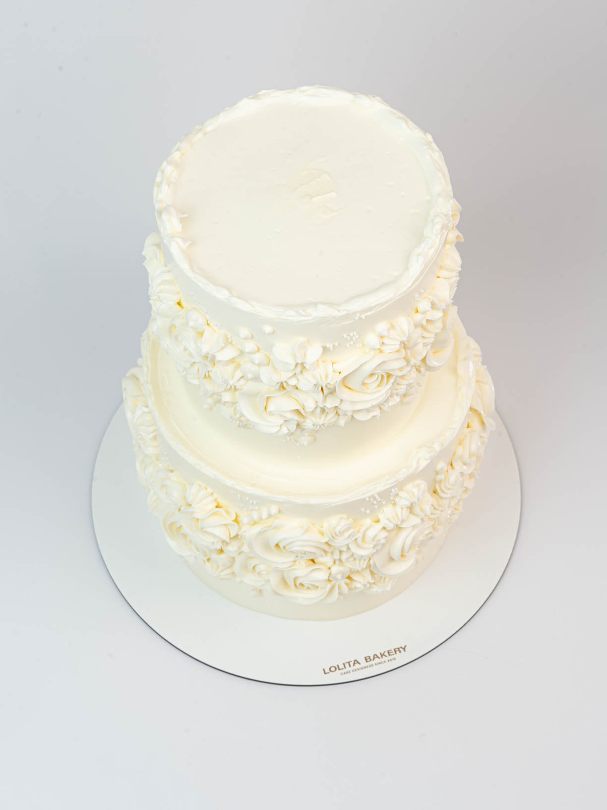 Wedding Cake with Buttercream Rosettes