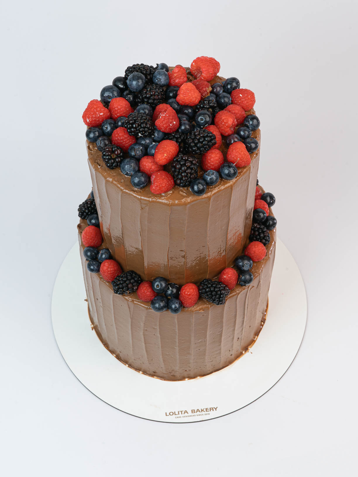 Tarta de boda de chocolate con frambuesas - Lolita Bakery