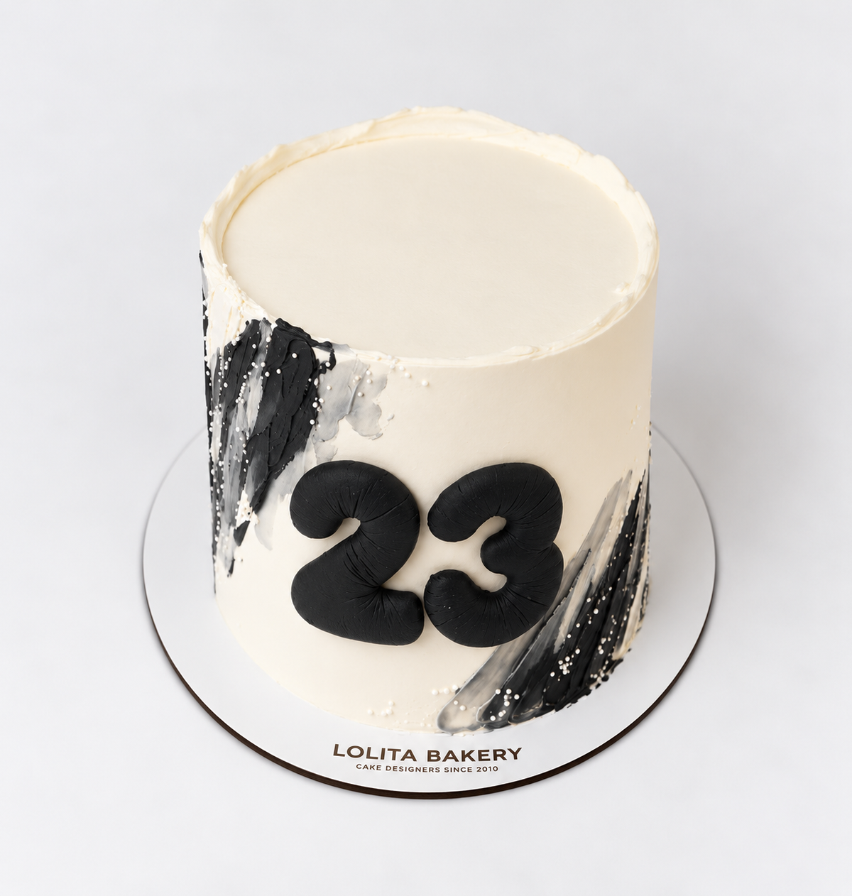 Pastel Cumpleaños con Número Personalizado- Negro - Lolita Bakery