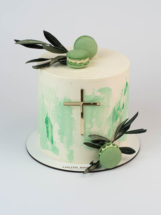 Pastel Comunión olivo