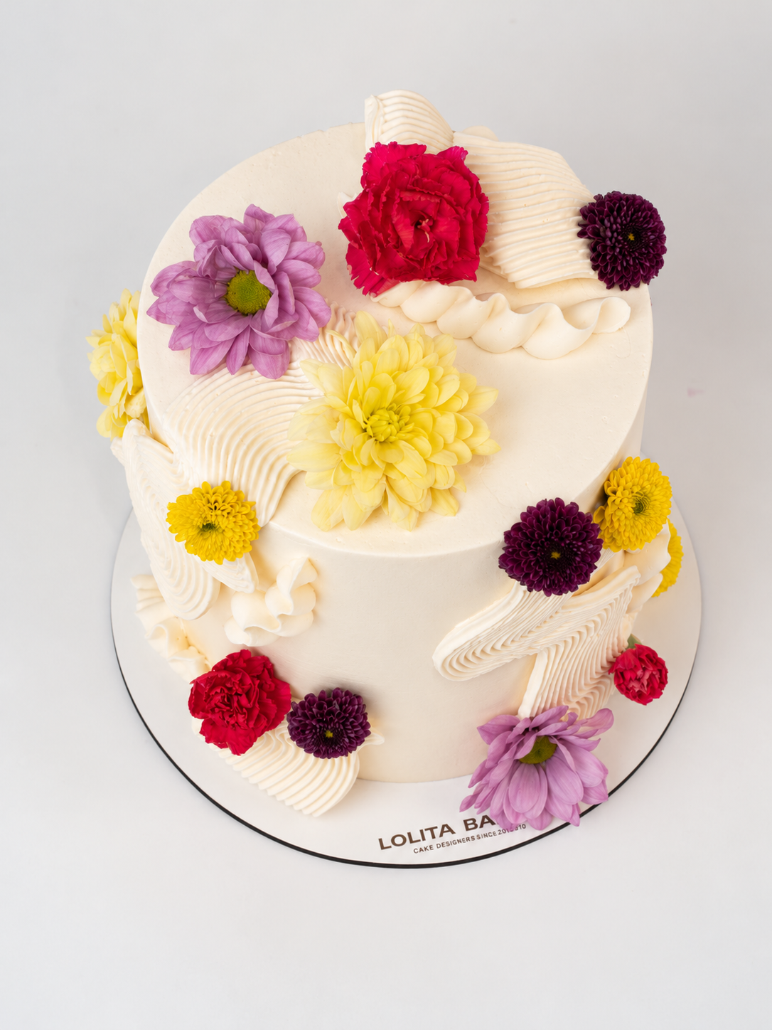 Pastel Flores de Colores- Blanco - Lolita Bakery