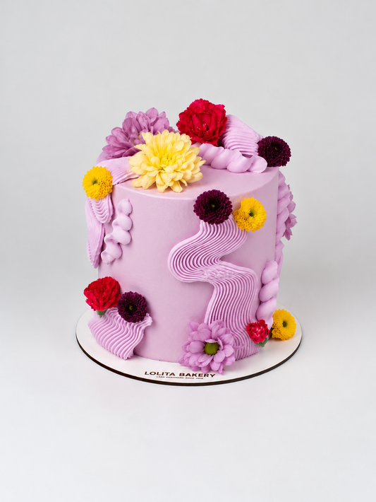 Pastel Flores de Colores- lila - Lolita Bakery