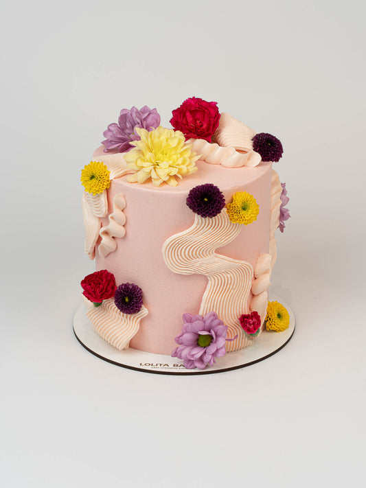 Pastel Flores de Colores- Rosa - Lolita Bakery