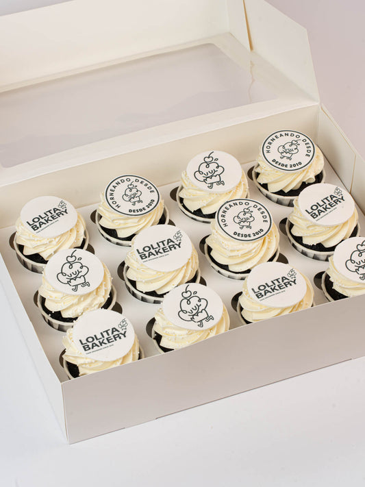 Cupcakes con logo corporativo personalizados