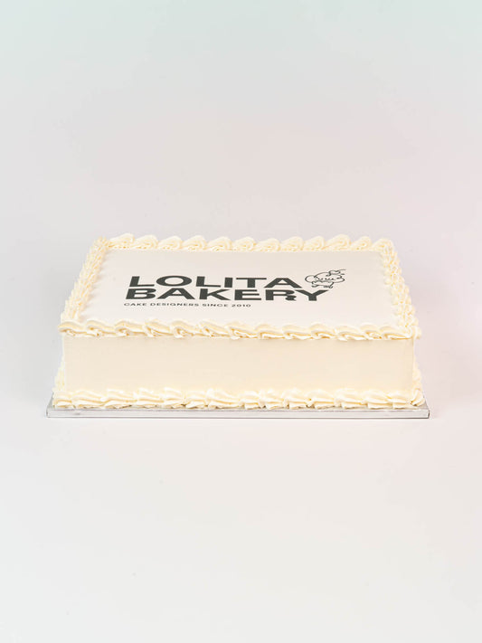 Pastel rectangular personalizado con logo corporativo