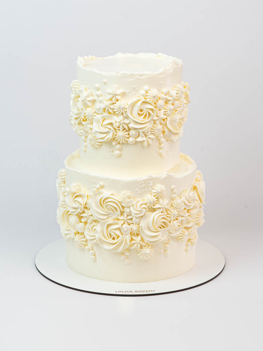 Tarta de Boda con rosetones buttercream