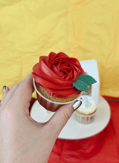 Cupcake rosa de Sant Jordi